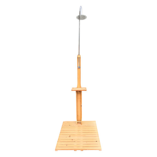 LoveisCool 86.61'' H Solid Wood Freestanding Outdoor Shower & Reviews Wayfair